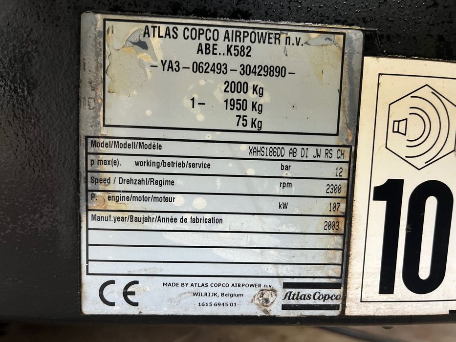 Kompresor Atlas Copco xahs186