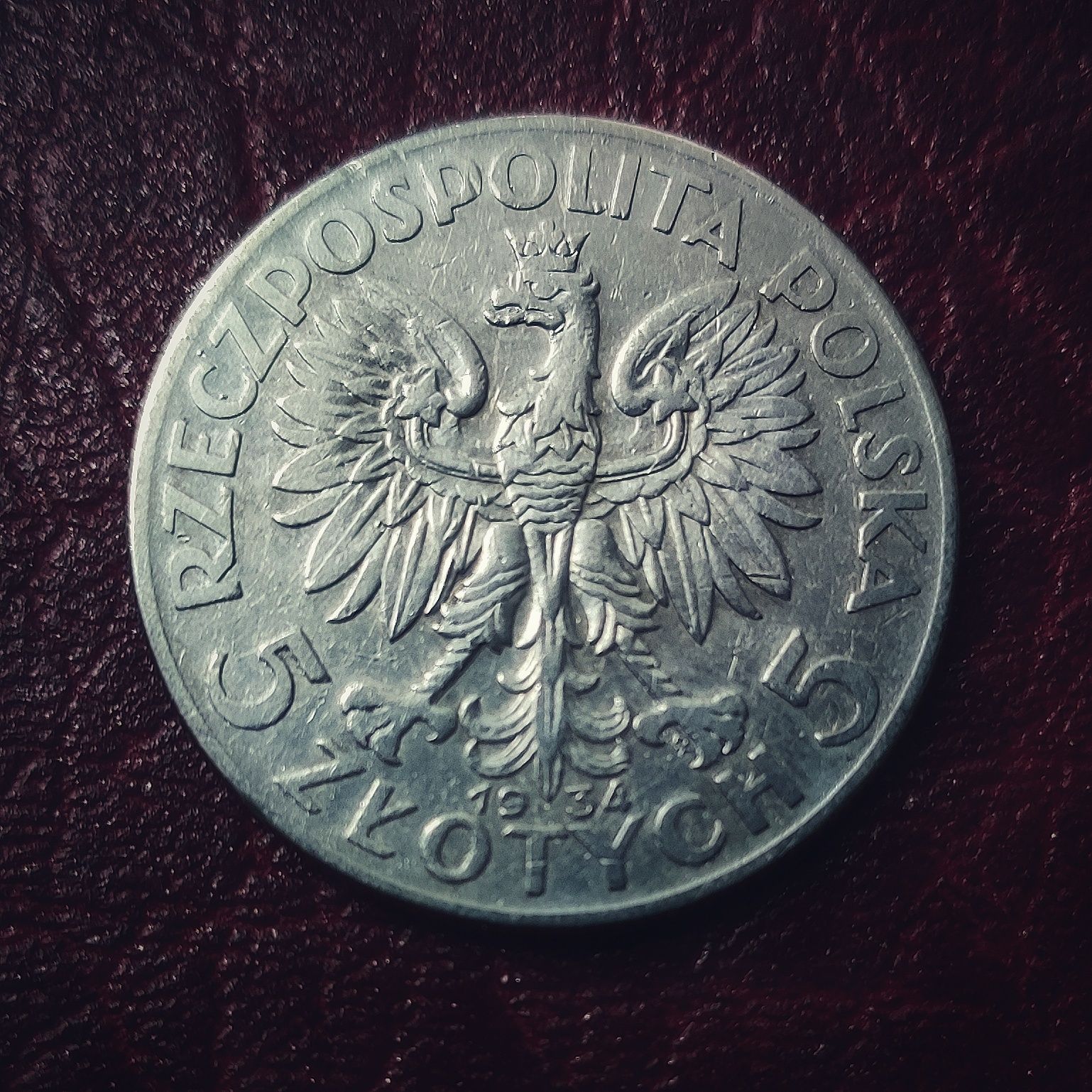 Srebrne 5 zł Głowa kobiety z 1934 roku