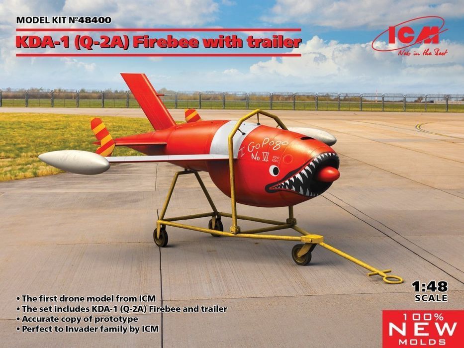 ICM 48400 Q-2A (KDA-1) Firebee with traile 1/48 model do sklejania