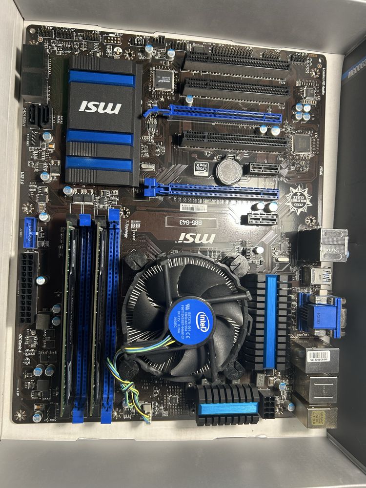 Płyta główna MSI B85-G43 z procesorem i5 + 16GB