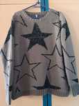 Kawowy sweterek gwiazdy cekiny xl/xxl