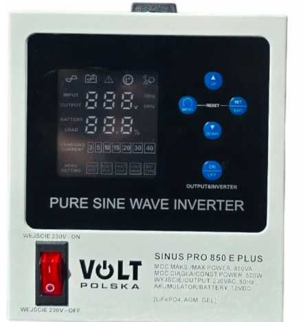 Гибридный ИБП/инвертор Volt Polska SINUS PRO 850EPLUS 12/230V 500/850W