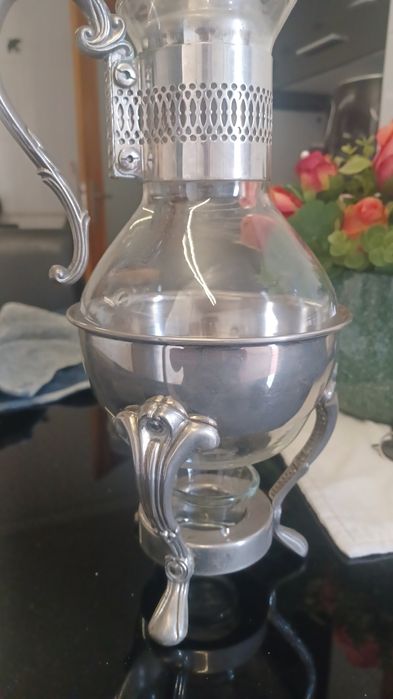 Cafeteira  antiga em prata  cha ou cafe