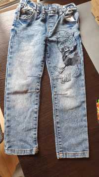 Spodnie jeansy chłopięce 5-6 lat 116, jak nowe