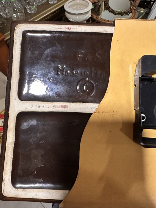 Płytka ceramiczna Francja czekolada ozdoba kafelek zegar dekoracja 146