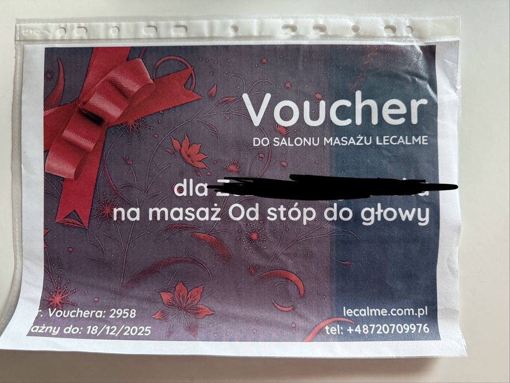 Voucher do salonu masażu LECALME