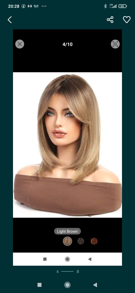 peruka bob nr.16  blond brąz