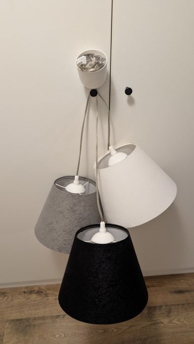 Lampa wisząca Trzy abażury Imolight Roma Mix stan idealny