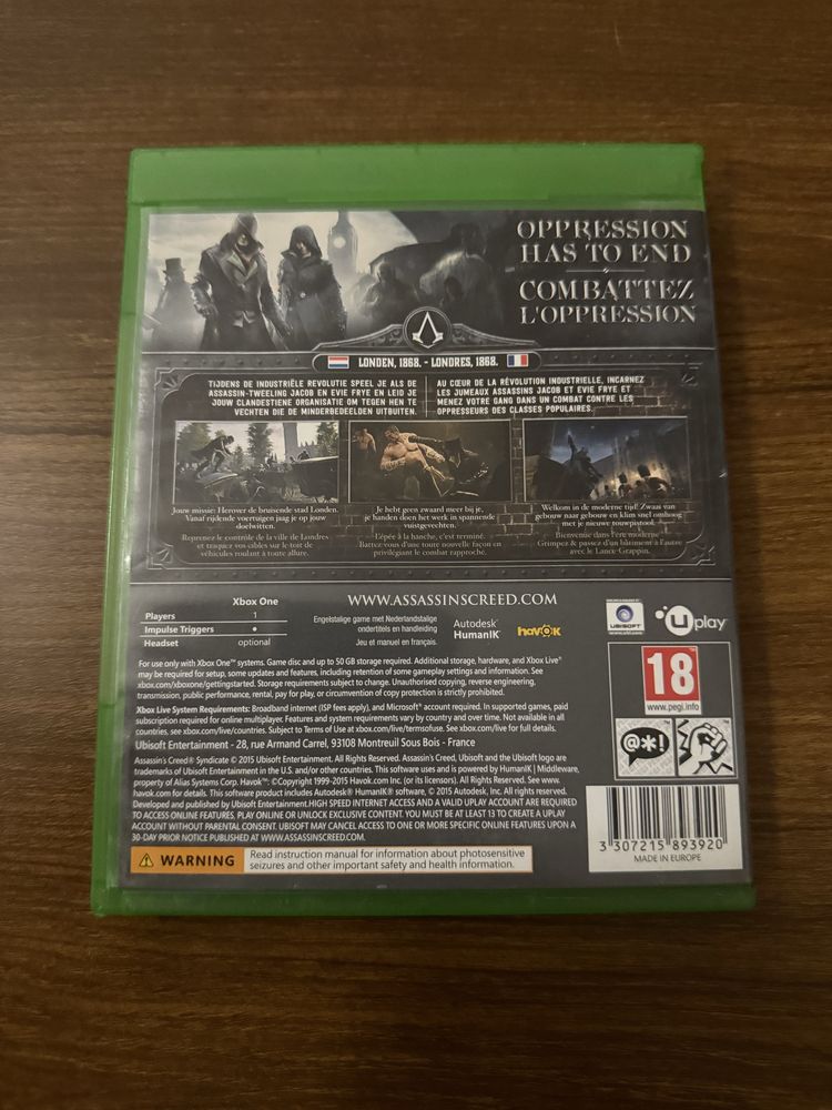 Gra assassin’s creed syndicate xbox one