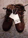 Buty zimowe ZARA nowe skóra naturalna r.34