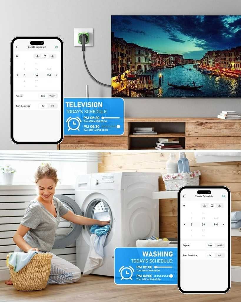 Gniazdka GREENSUN WIFI PLUG zestaw 4 sztuki