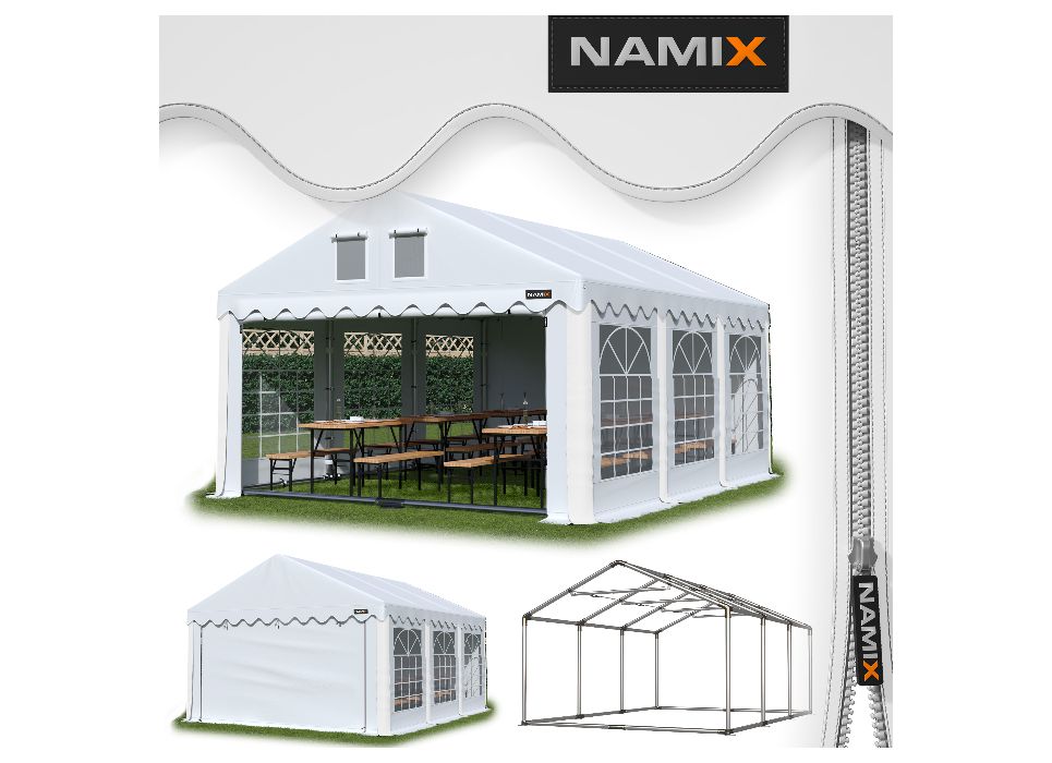 Namiot GRAND 4x6 ogrodowy imprezowy garaż wzmocniony PVC 560g/m2