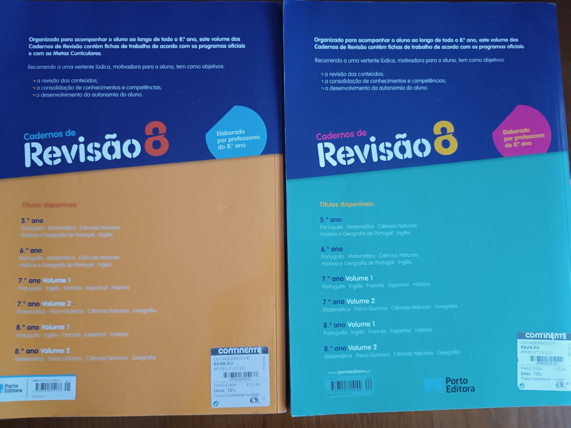 Cadernos de Revisão 8° ano