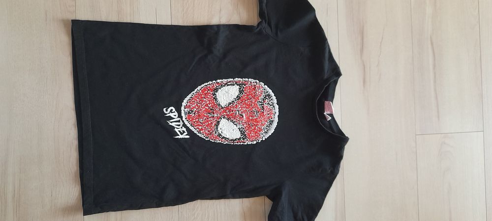 Marvel River Island koszulka t-shirt Spider-Man 9-10 lat, 140cm, cekin