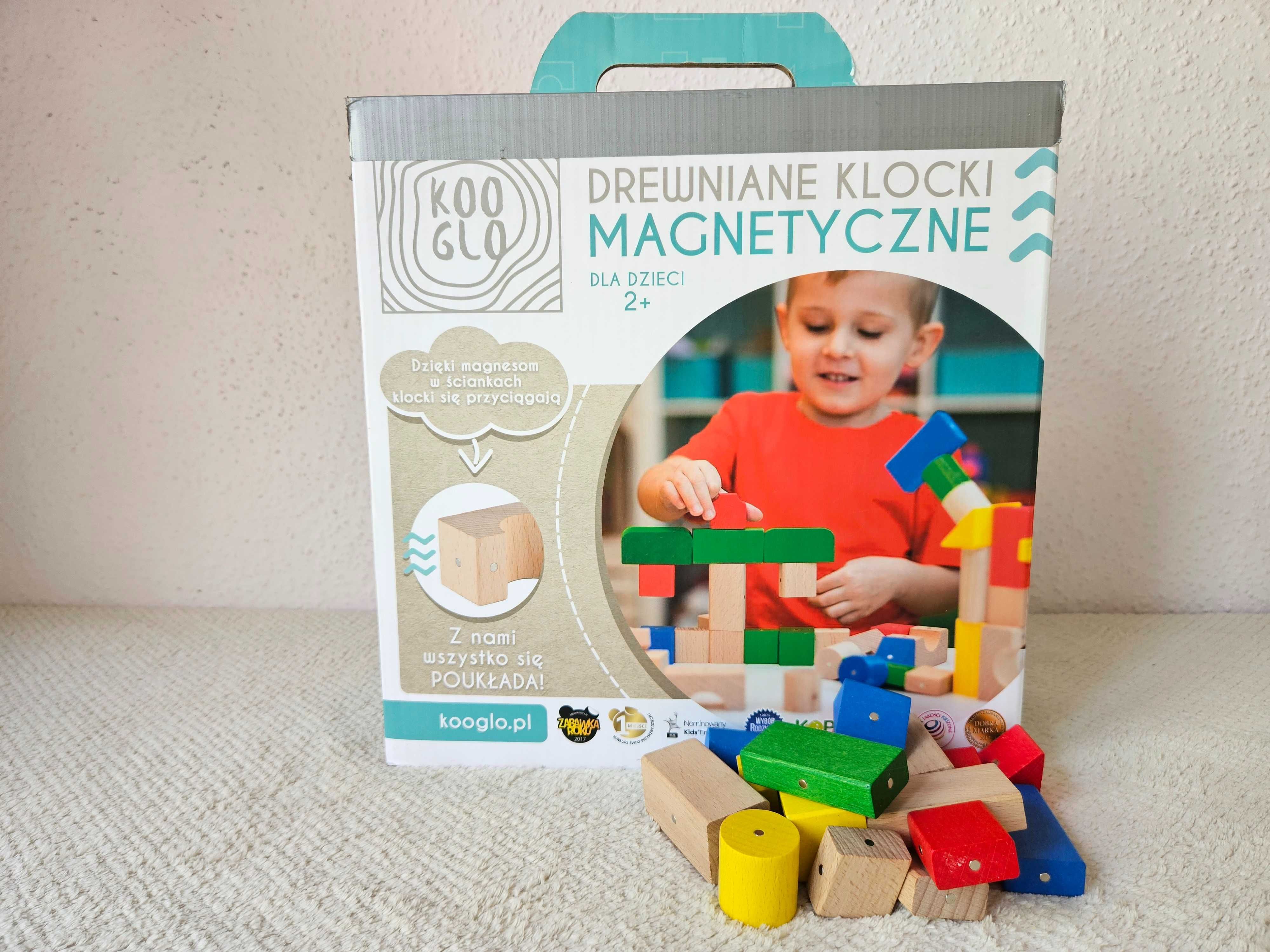 Klocki drewniane magnetyczne Kooglo 149 elementów. Montessori