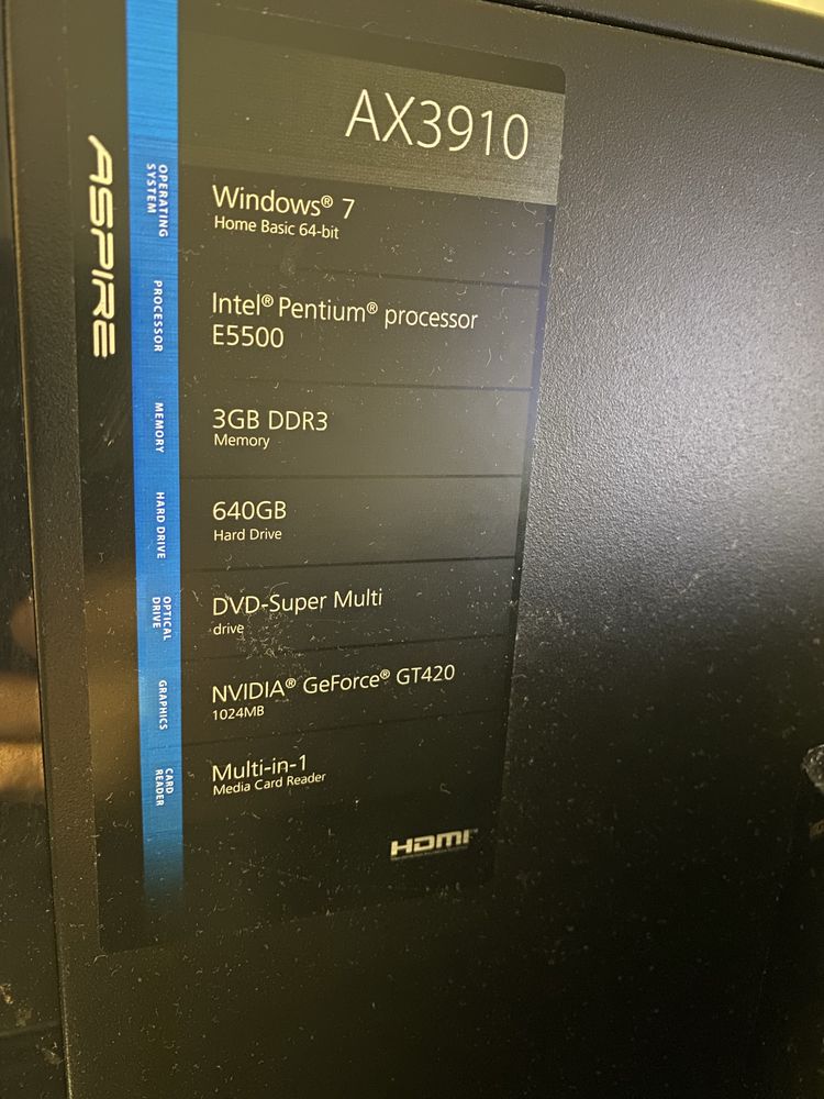 Компʼютер Десктоп Acer Aspire AX3910