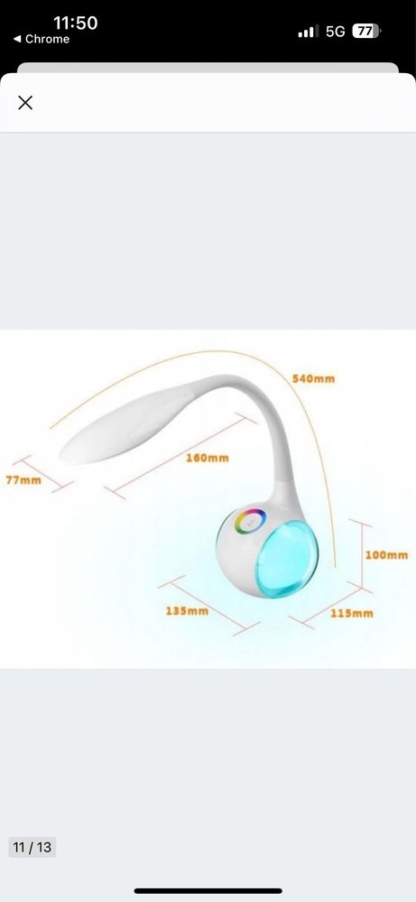 Lampka led na biurko 7 W