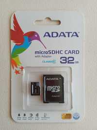 Карта памяти ADATA micro SDHC 32 GB + адаптер