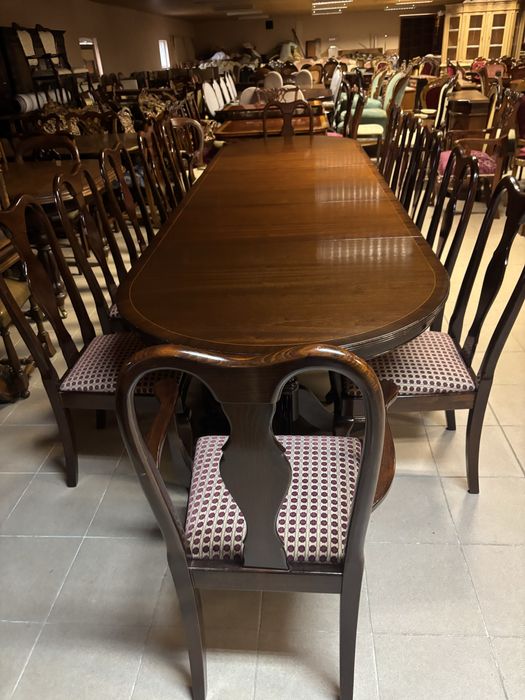 Stylowy Angielski Zestaw Stół 353 cm + 12 Krzeseł Meble Stylowe Sklep