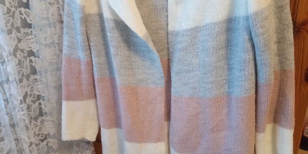 Sweter damski kardigan rękaw 3/4