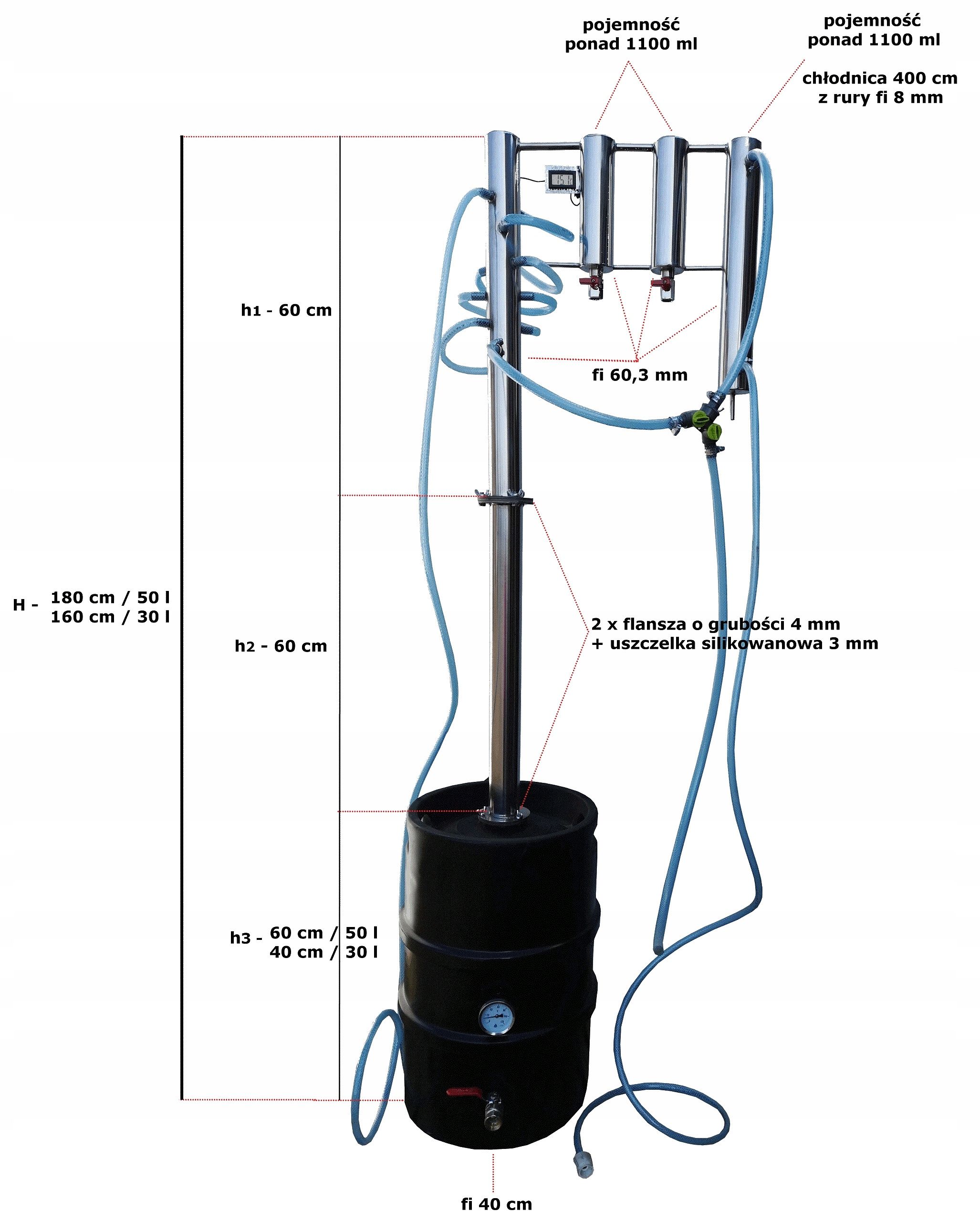 Destylator Automat Keg 30 50 L Elektryczny 2 Odst