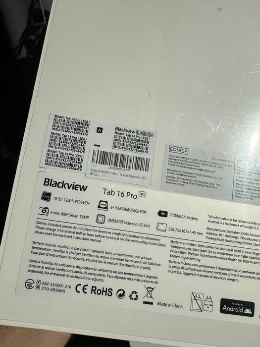 Tablet Blackview Tab 16 Pro 4G Wi-Fi 11" 8 GB/256 GB Szary TOMI-TECH