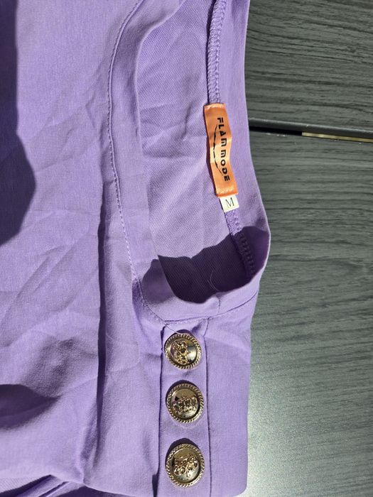 Bluzka bezrękawnik fioletowy damski M