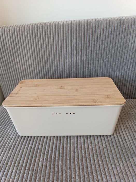 Chlebak z deską bambusową CRISPO kremowy