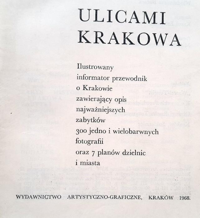Ulicami Krakowa - J. Kossowski, L. Ludwikowski, Kraków 1968