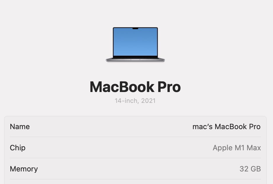 MacBook Pro 14 2021 32-Core GPU M1 Max 32GB 512Gb