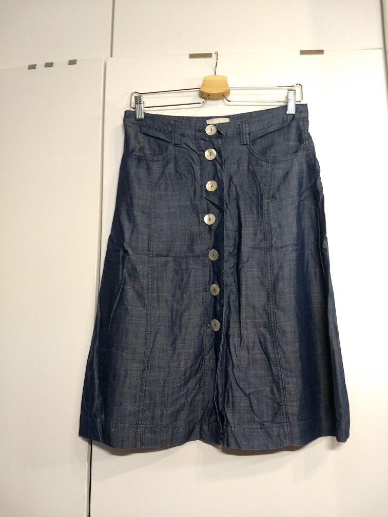 Jeansowa spódnica Marco Pecci 38/M, spódniczka midi jeans viskoza jean