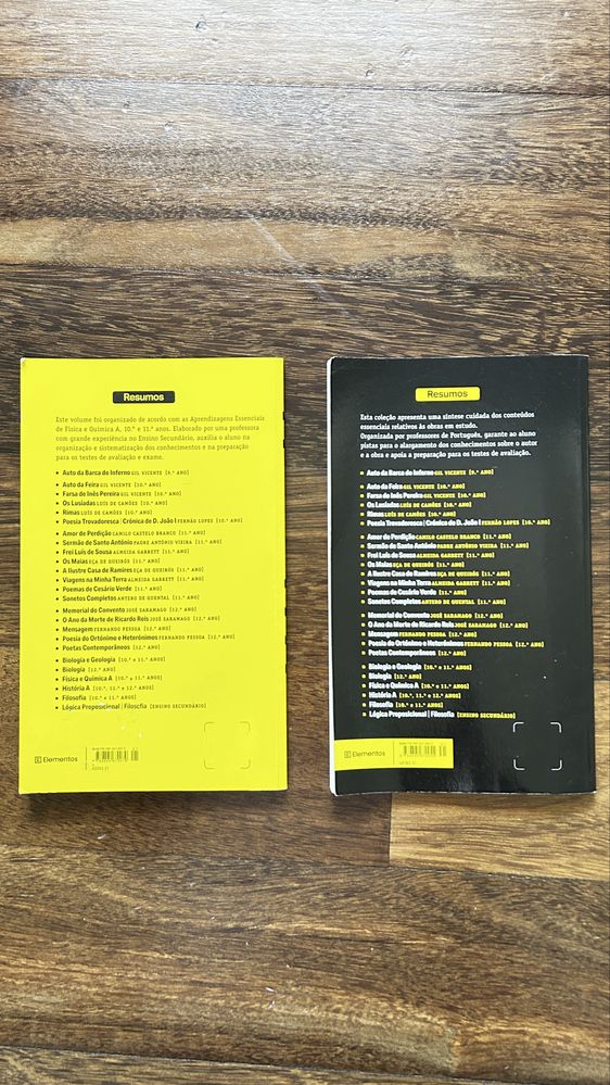 Livros de apoio e resumo 10o e 11o ano (Os Maias e Física e Química A)