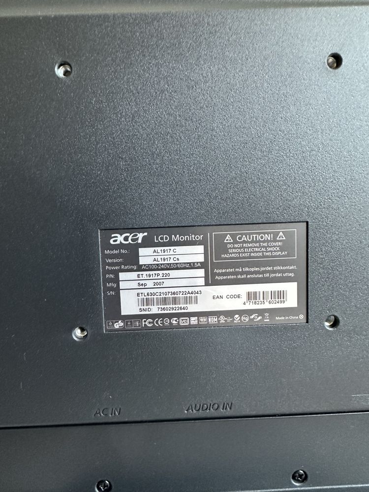 Монітор Acer AL1917C