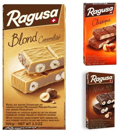 Шоколад Ragusa с трюфельной начинкой и целыми лесными орехами, 100г.