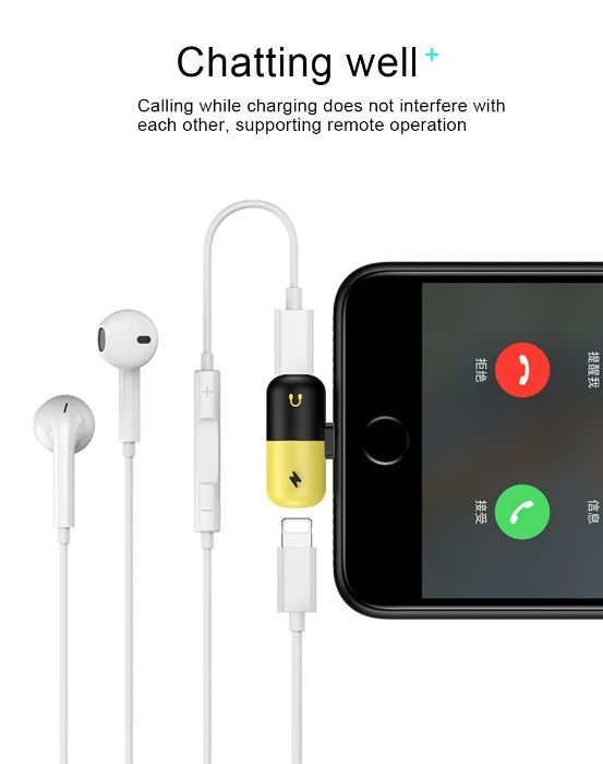 Разветвитель для быстрой зарядки и работы наушников в iPhone