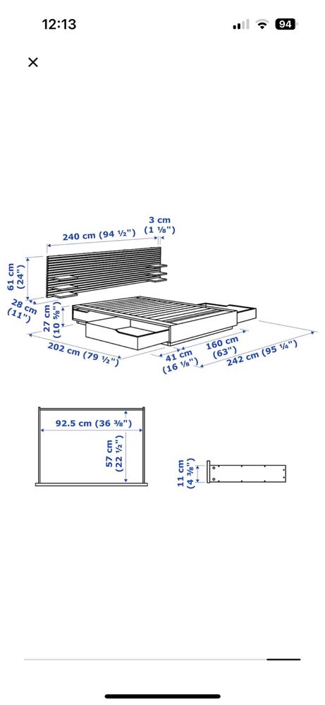 Łóżko mandal ikea wezgłowie lamele