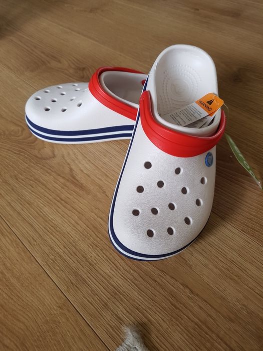 NOWE gumowe klapki CROCS białe 40/41 wkładka 26cm