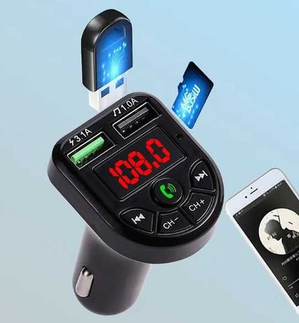 NOWY Transmiter FM Bluetooth  USB TF-Card Zestaw głośnomówiący
