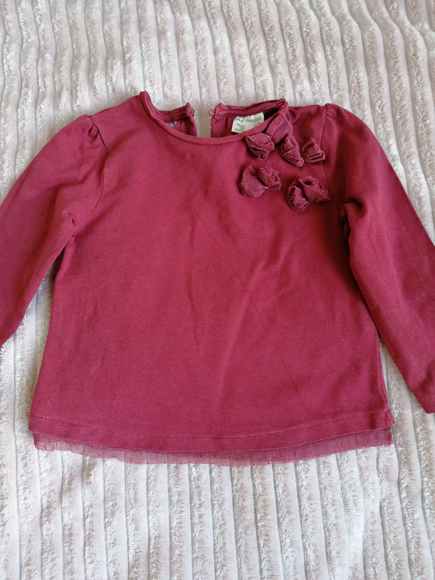 Bluzeczka Zara r.98, elegancka bluzka, dziewczęca koszulka długi rękaw