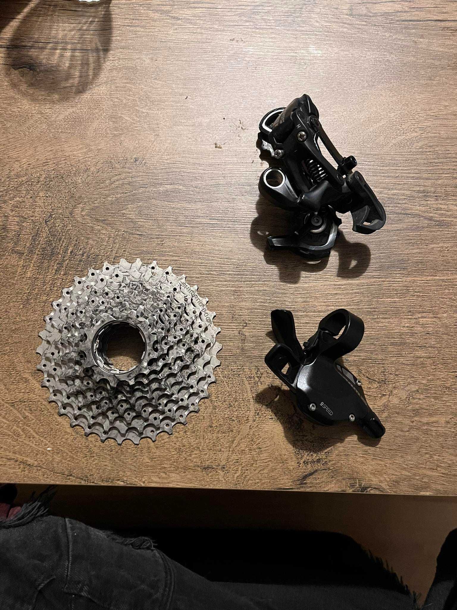 Przerzutka i manetka Sram X5 9 rz. + kaseta Shimano HG 13-34 9 rz.