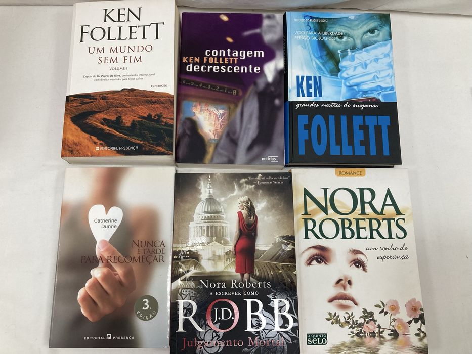Livros Ken Follett, Nora Roberts, Carré, Torey Hayden