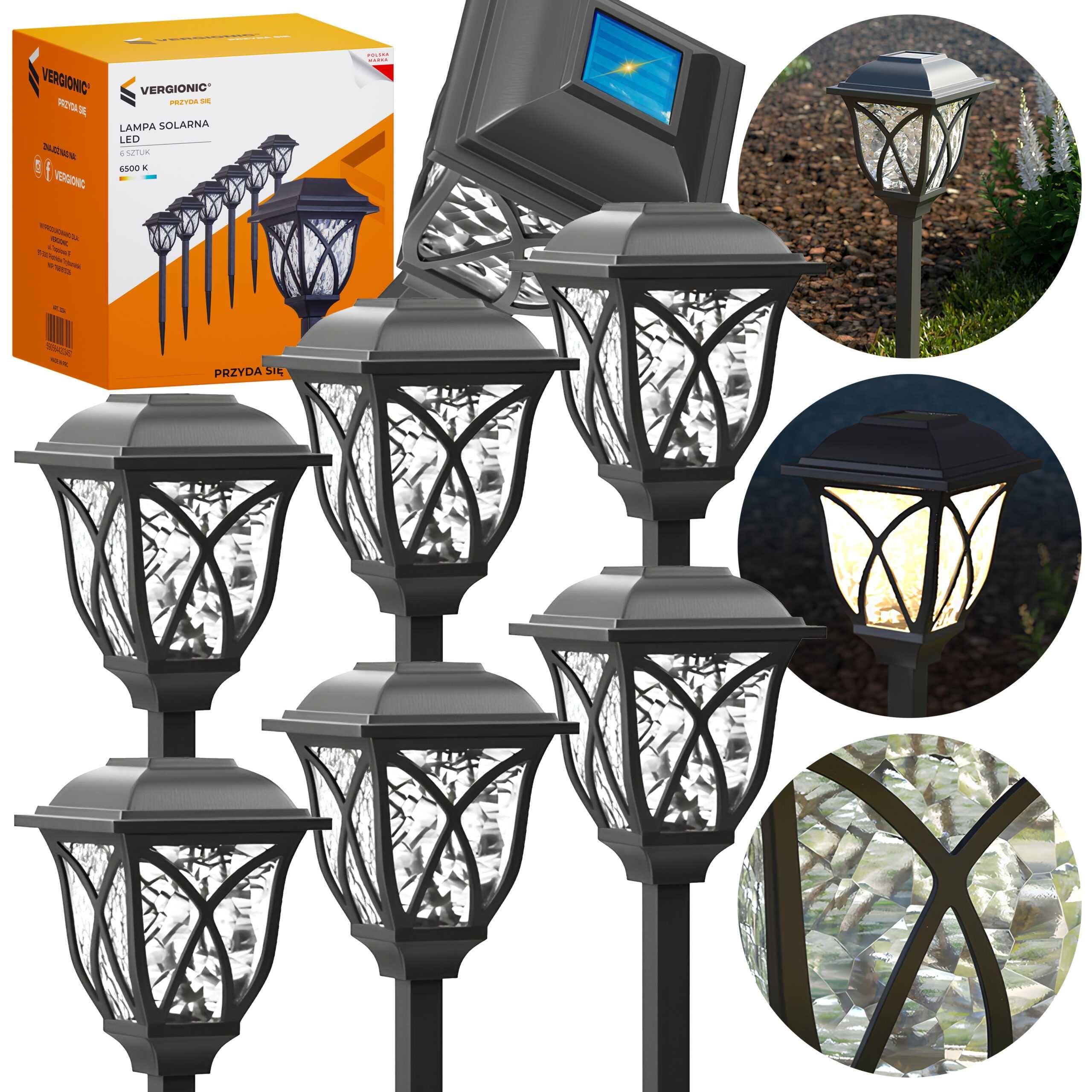 Lampa solarna ogrodowa LED 1 szt.