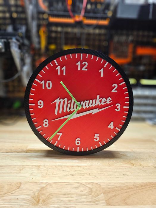 Zegar Ścienny Warsztatowy w Stylu Milwaukee * Świecący*Prezent *Carbon