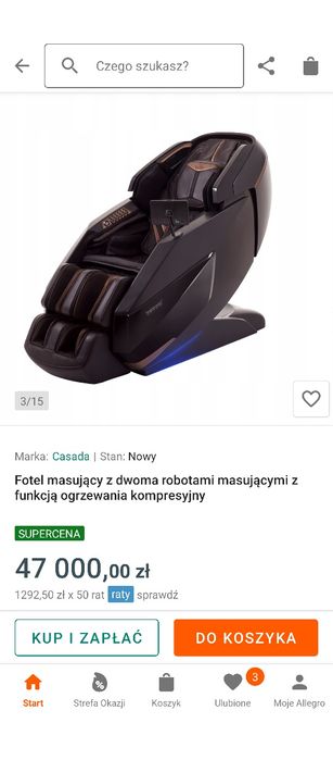 Fotel do masażu Casada Titan rehabilitacji masujący Japoński casada ti