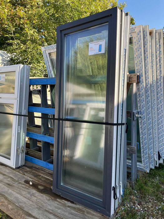 Okno balkonowe PCV 86X210 NOWE od ręki! antracyt
