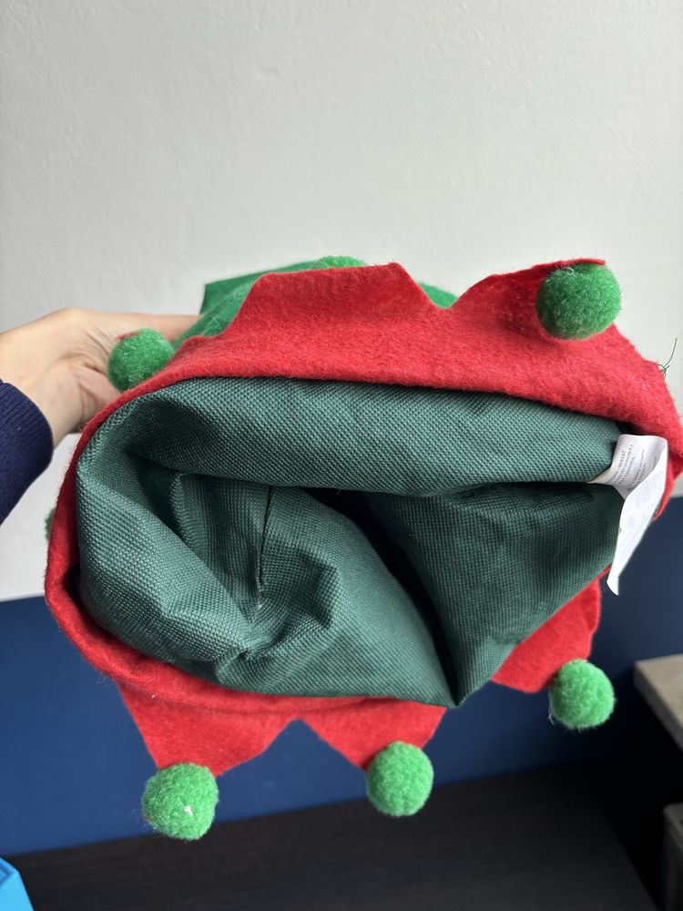 Czapka elfa pomocnika Mikołaja, wykonana z filcu