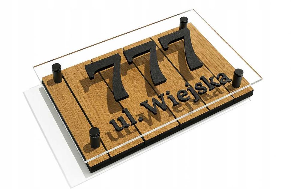 Tabliczka Adresowa Na Dom Adres Personalizowana Ulica numer 29x59cm