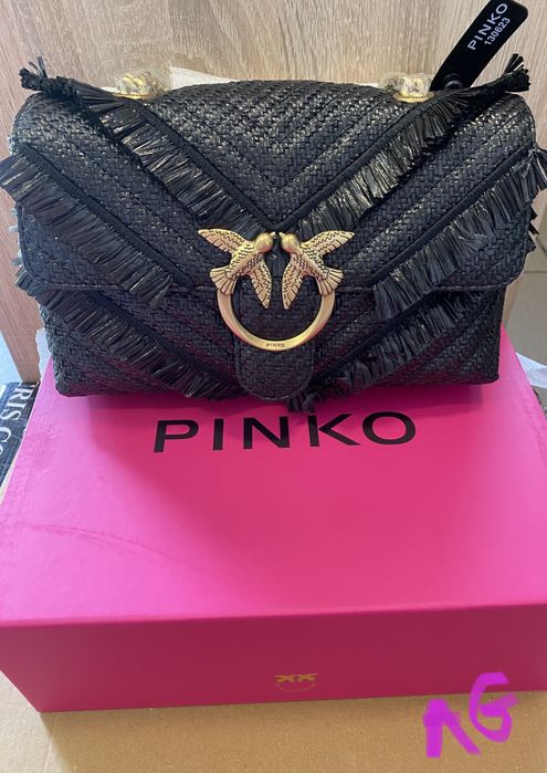 PINKO Lady Love bag fringe chevron torebka