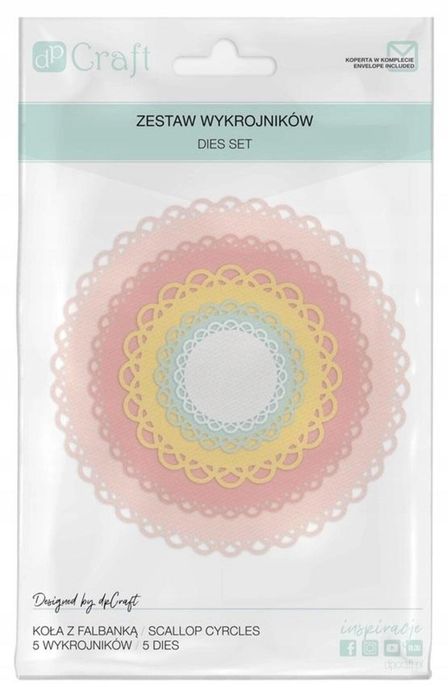 Wykrojniki - koła z falbanką 5szt Dalprint blister,208x133 mm