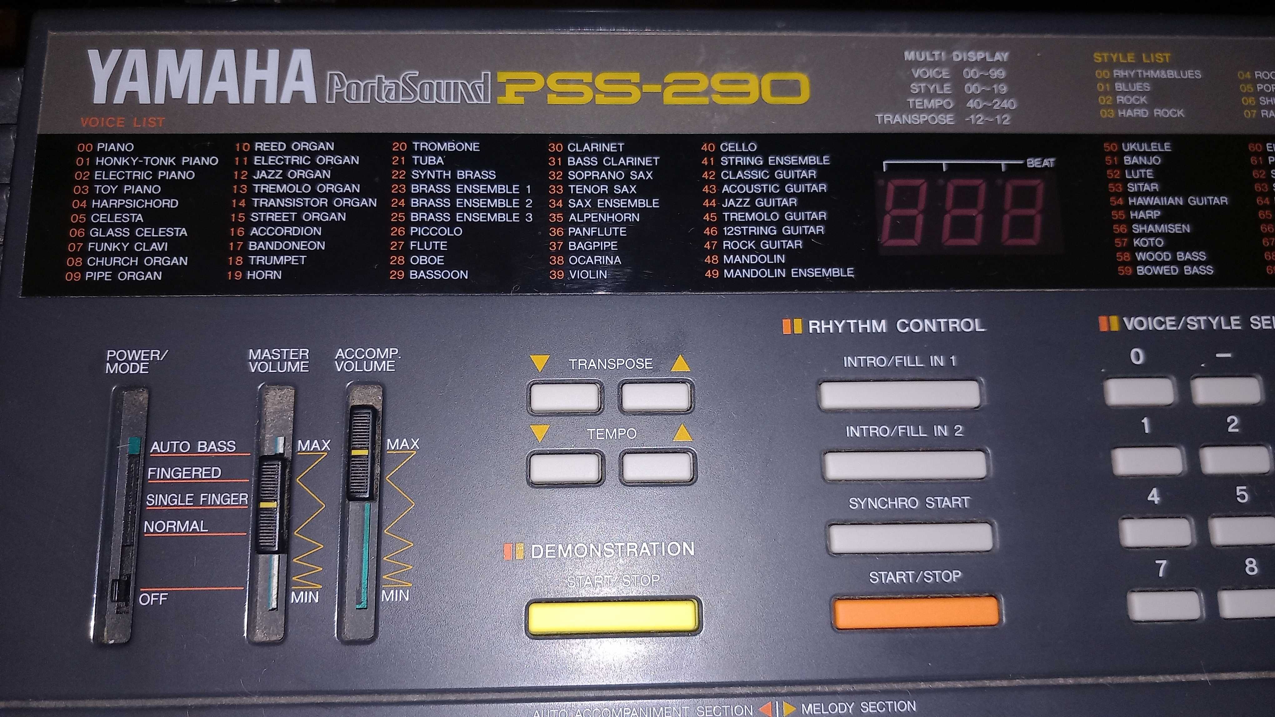 Piano Yamaha PortaSound PSS-290